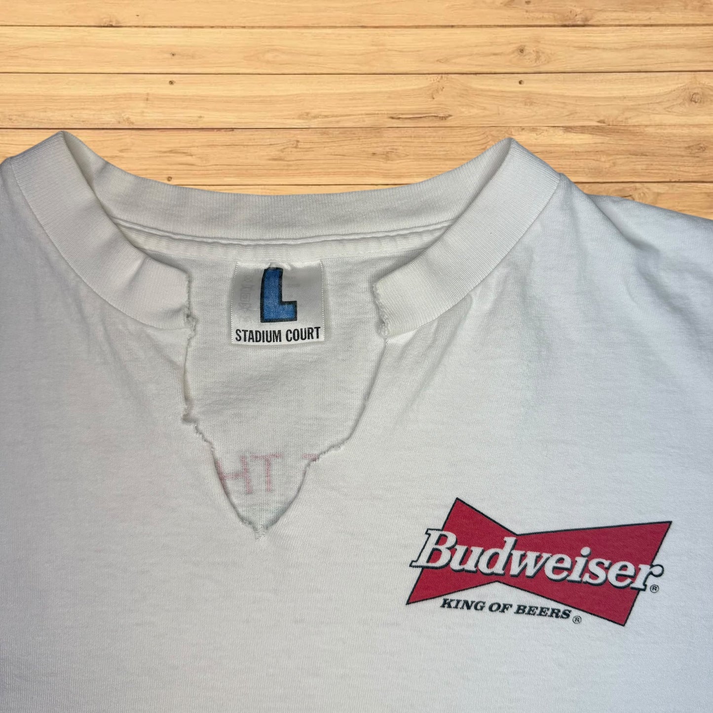 vintage budweiser bass fishing t shirt (flawed)