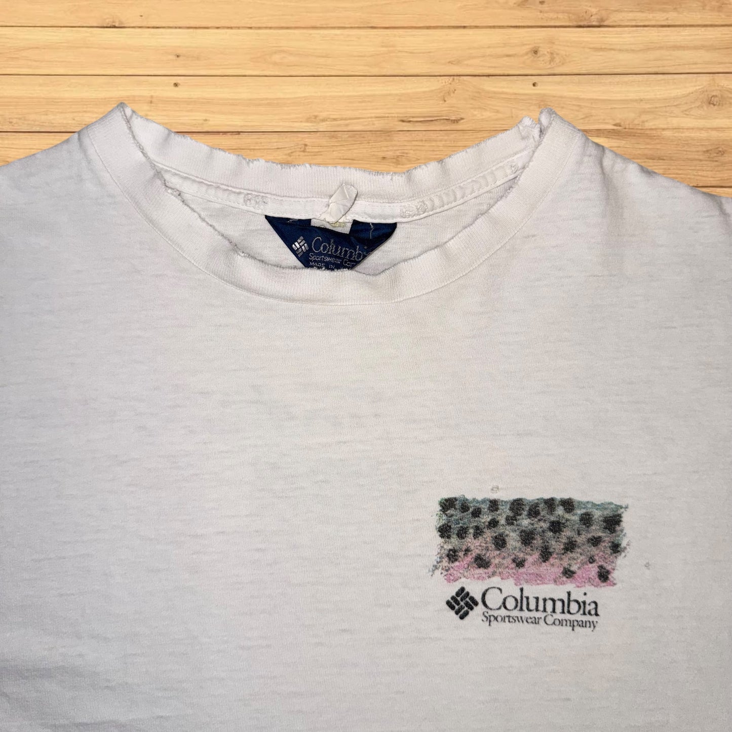 vintage columbia trout t shirt