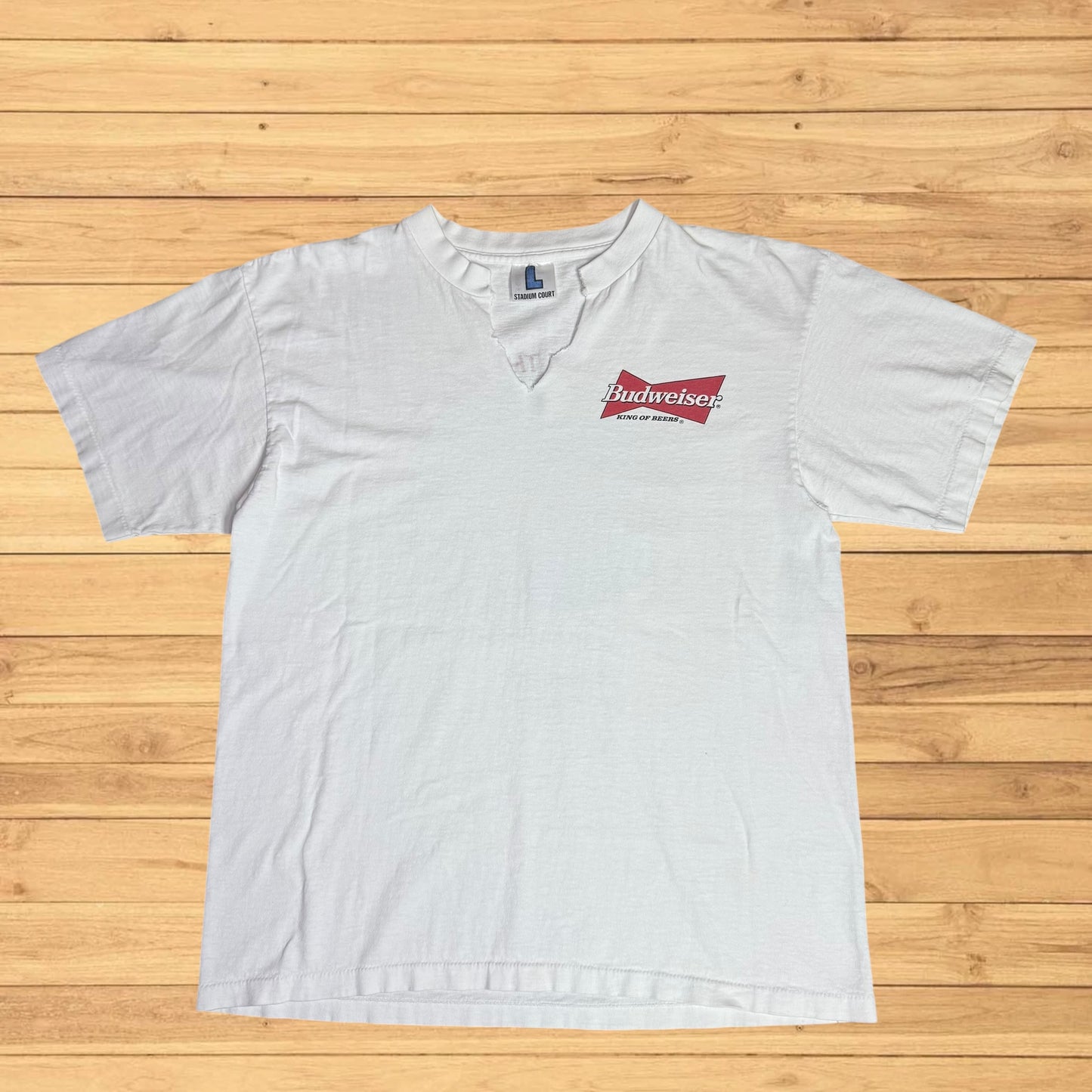 vintage budweiser bass fishing t shirt (flawed)