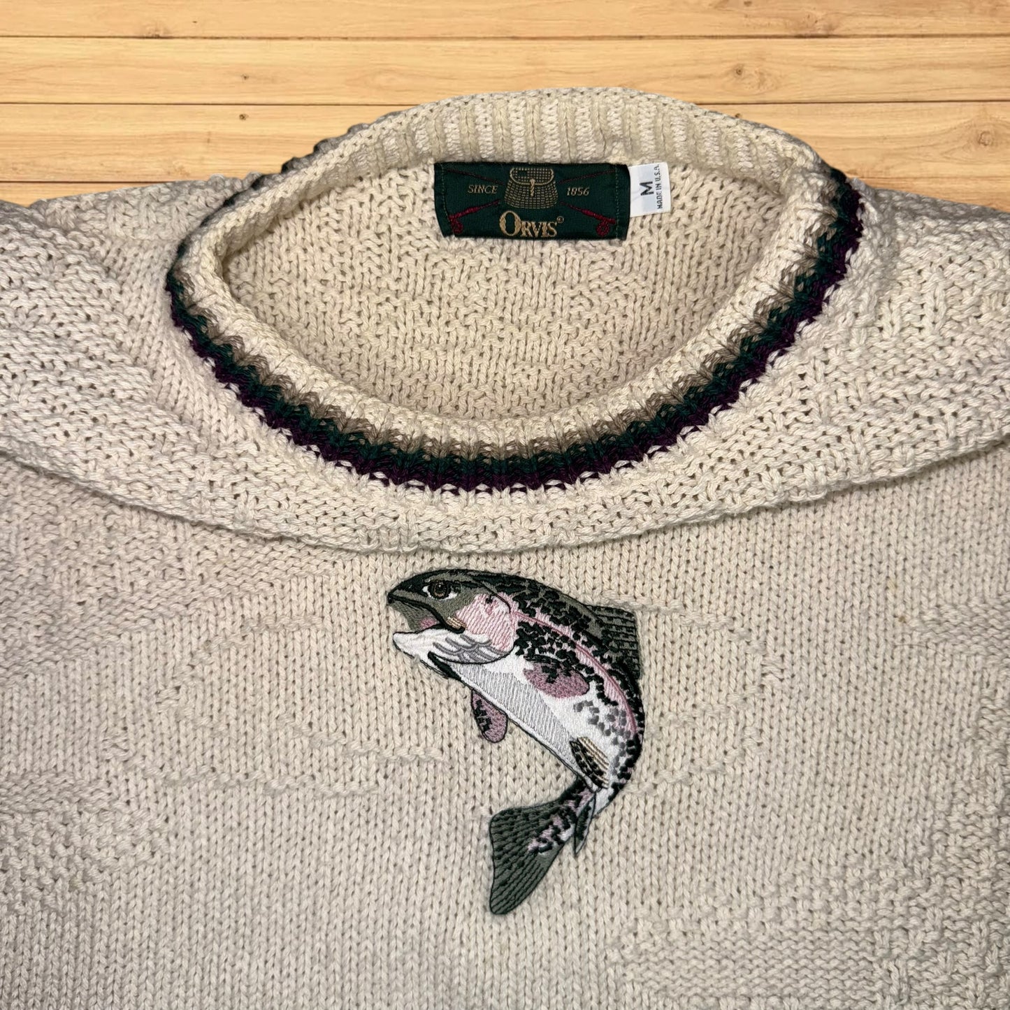 vintage orvis trout sweater crewneck