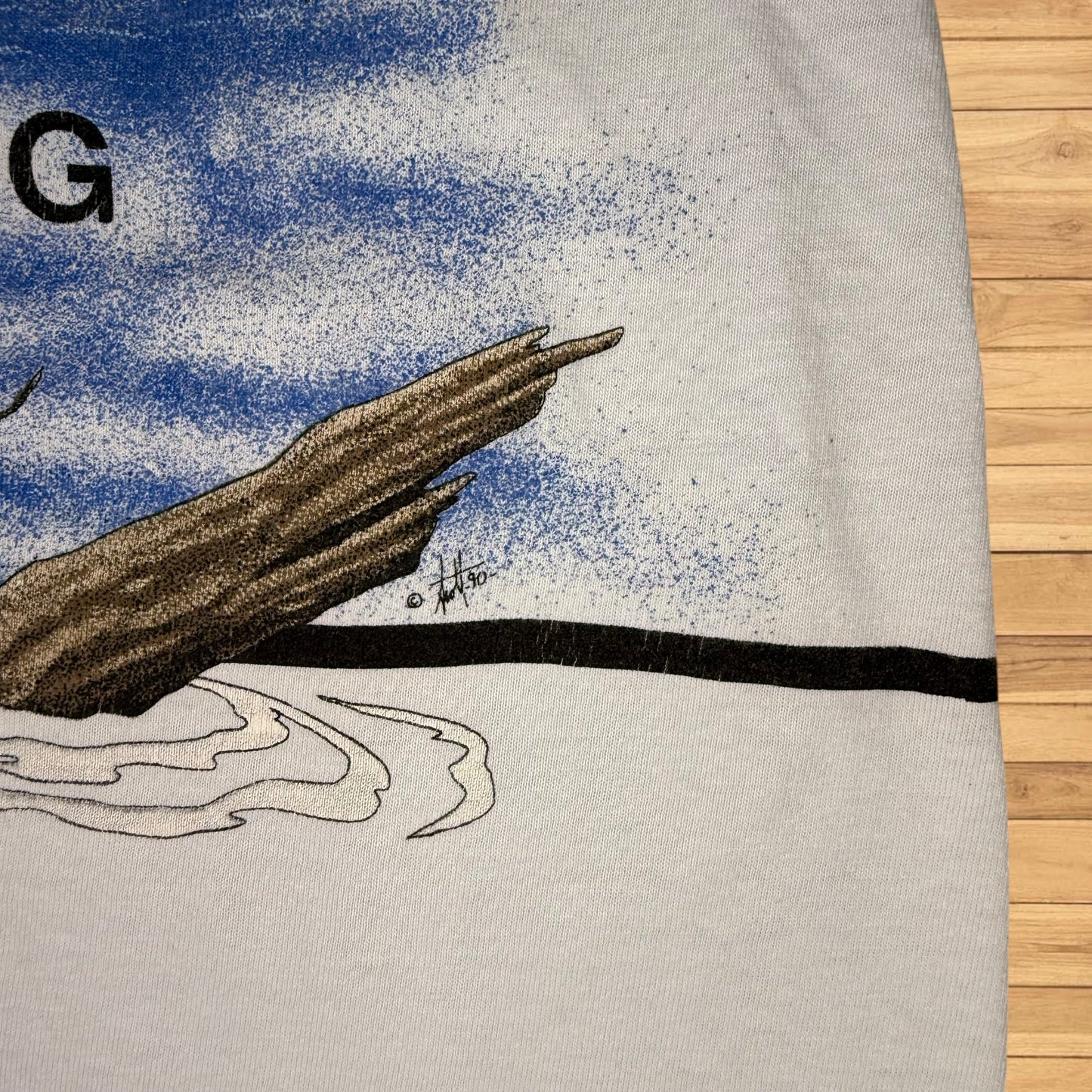 vintage wyoming fishing trout t shirt wrap around print