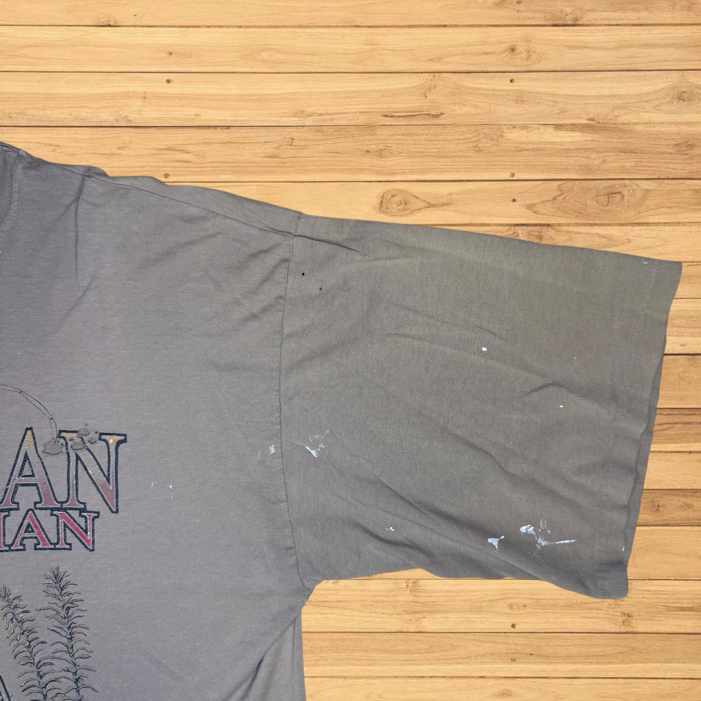 vintage fishing sportsman thrashed t shirt (xl)