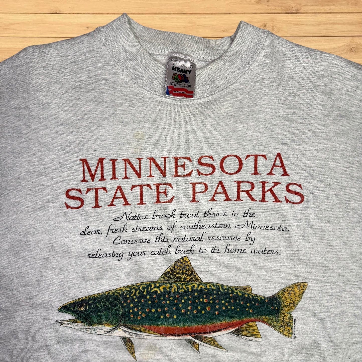 vintage minnesota state parks trout crewneck