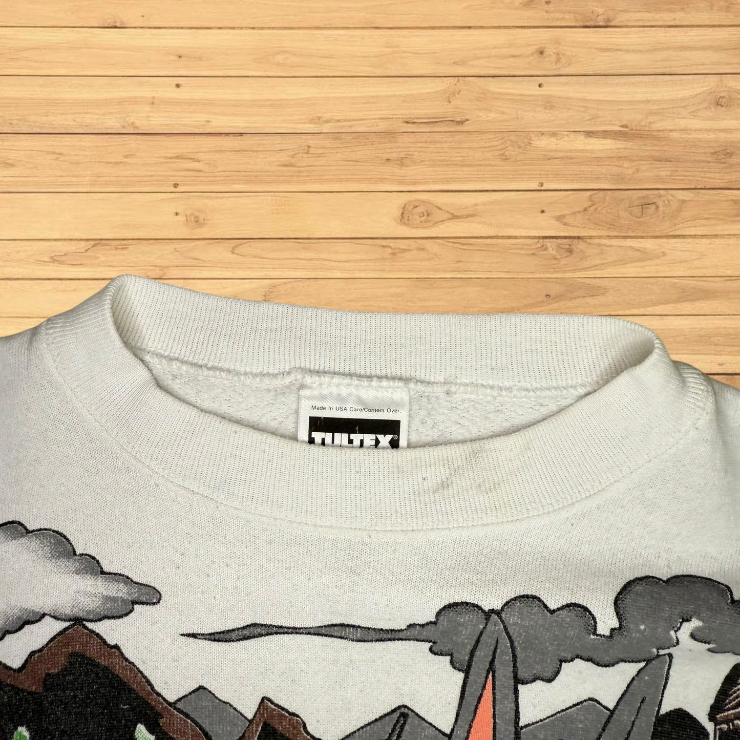 vintage looney tunes gone fishing crewneck all over print
