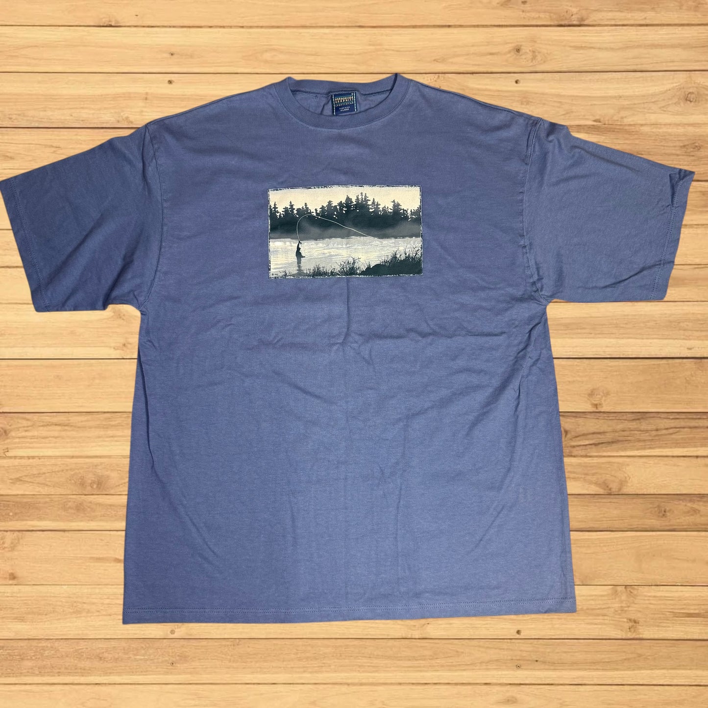 vintage fishing t shirt nature harborside graphics (xxl)