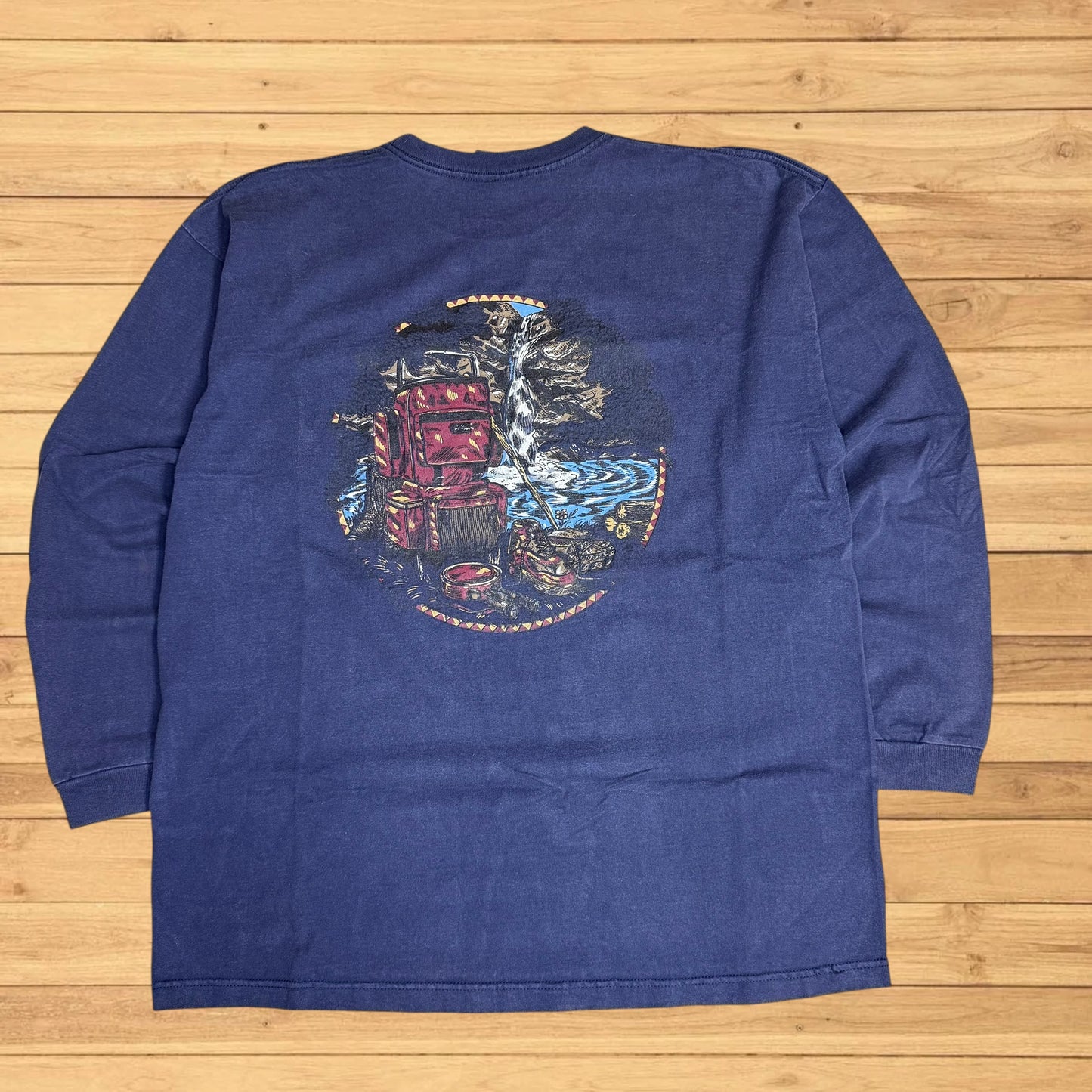 vintage jansport backpacking long sleeve shirt (xl)