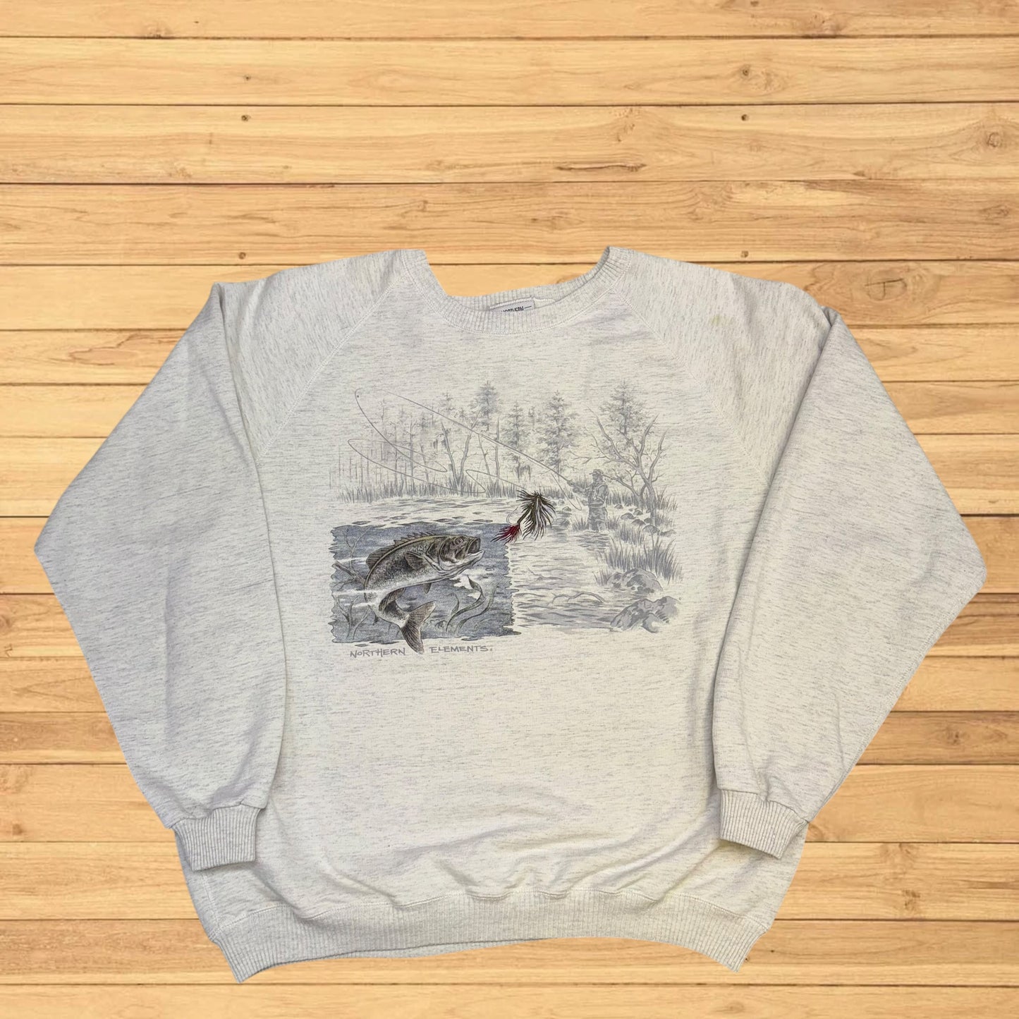 vintage fishing bass crewneck northern elements (XL)