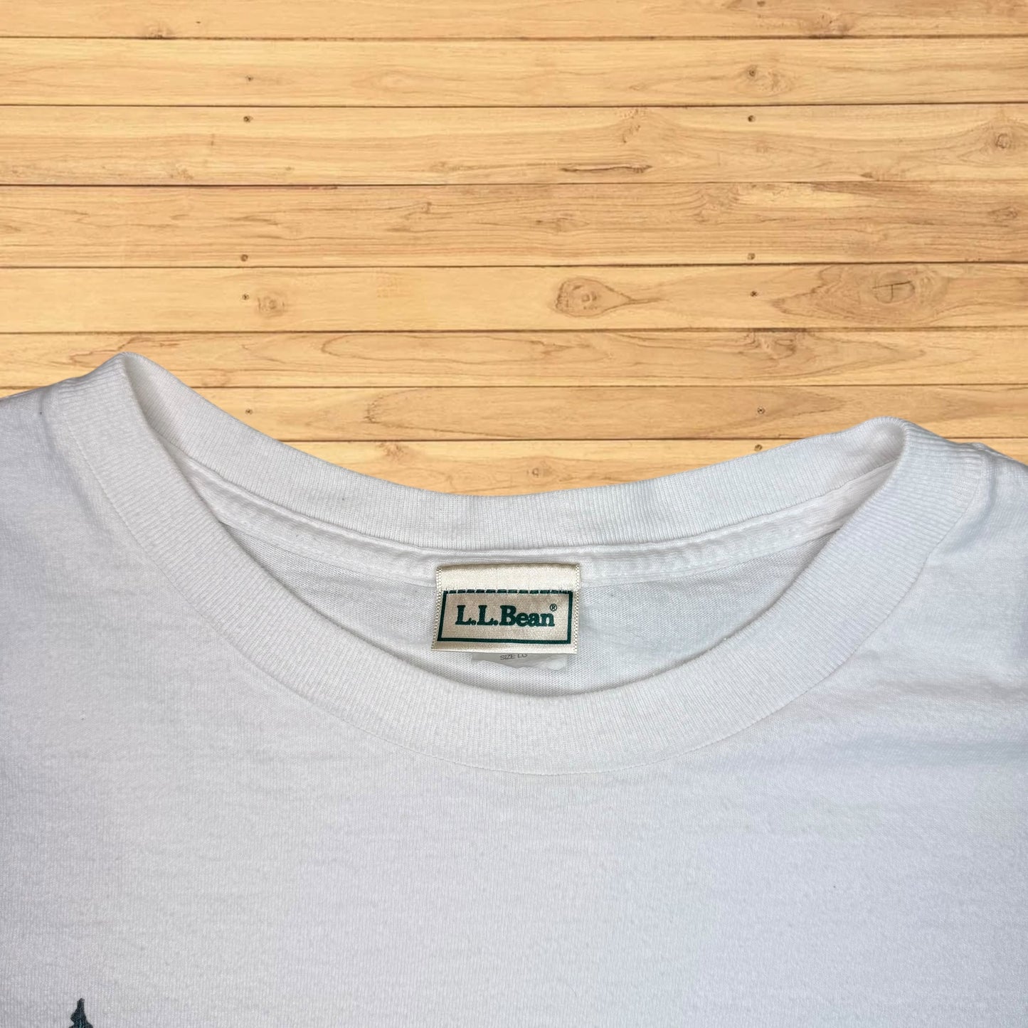 vintage ll bean landscape box logo t shirt