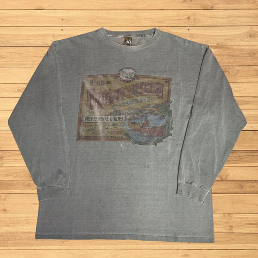 vintage canoe faded long sleeve shirt