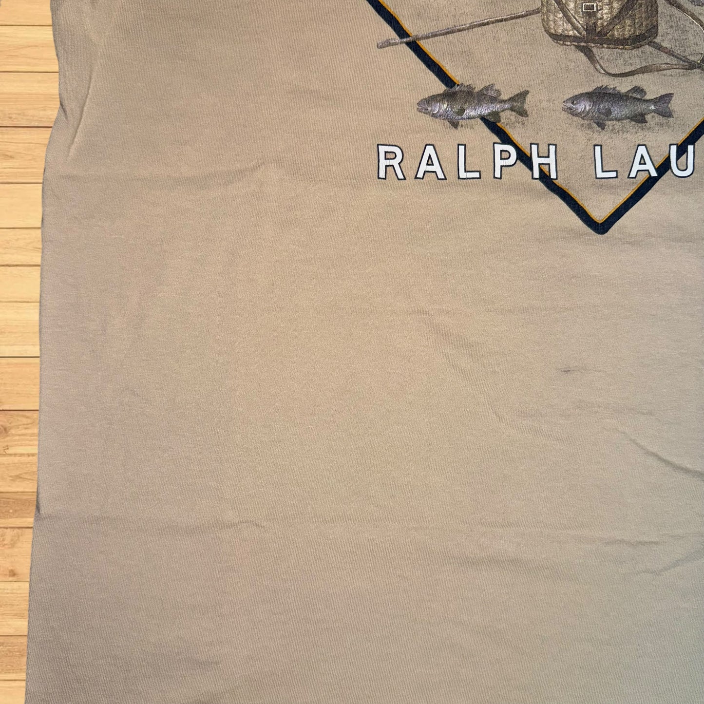 vintage chaps ralph lauren fly fishing t shirt(large)
