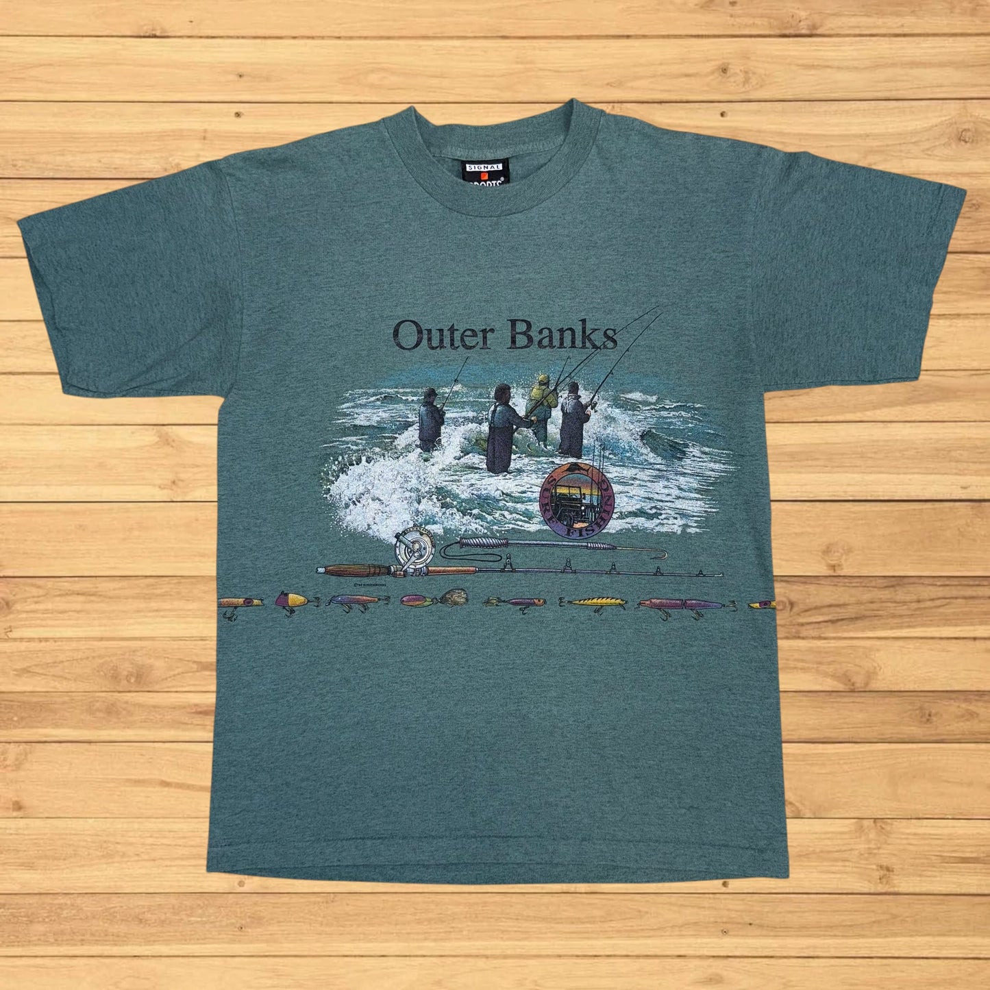 vintage outer banks fishing t shirt (S)