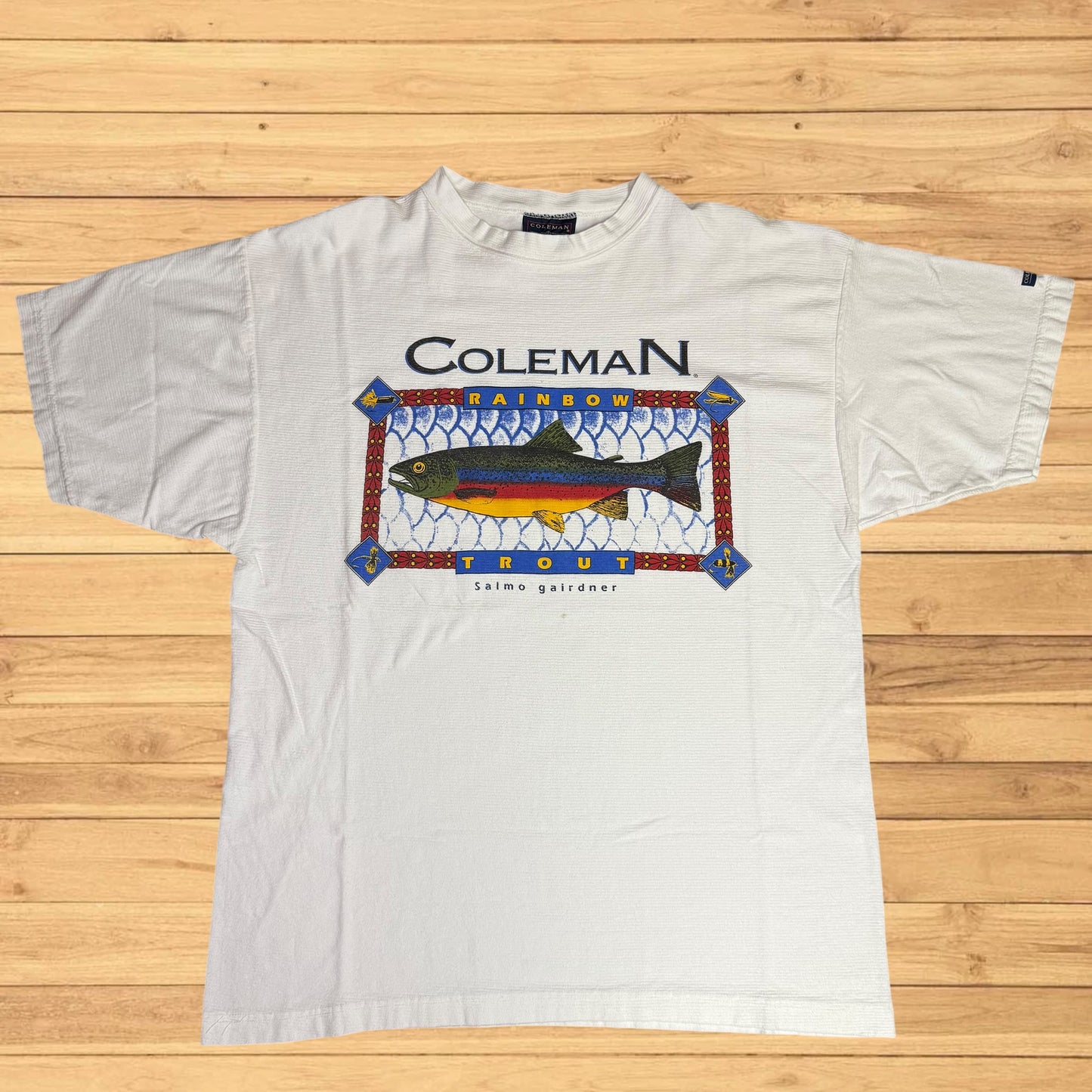 vintage coleman rainbow trout t shirt (large)