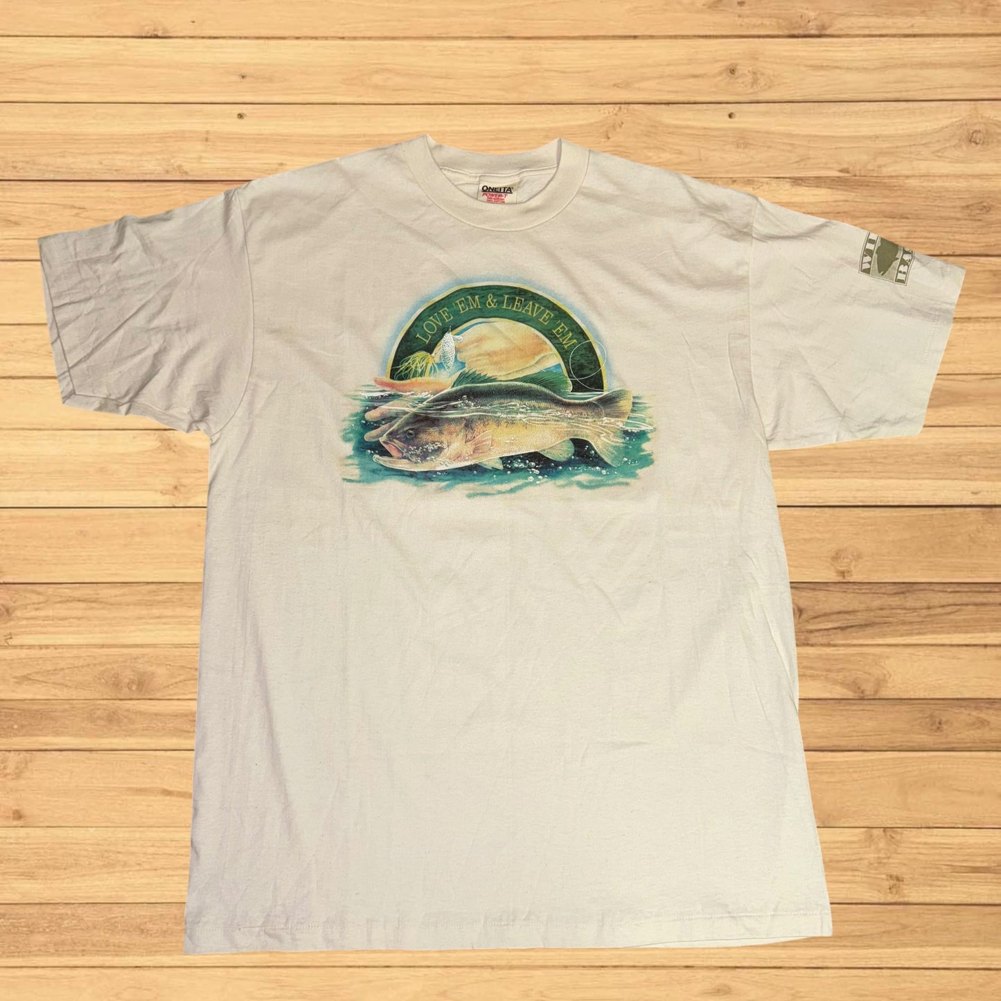 vintage catch and release bass t shirt (XL)