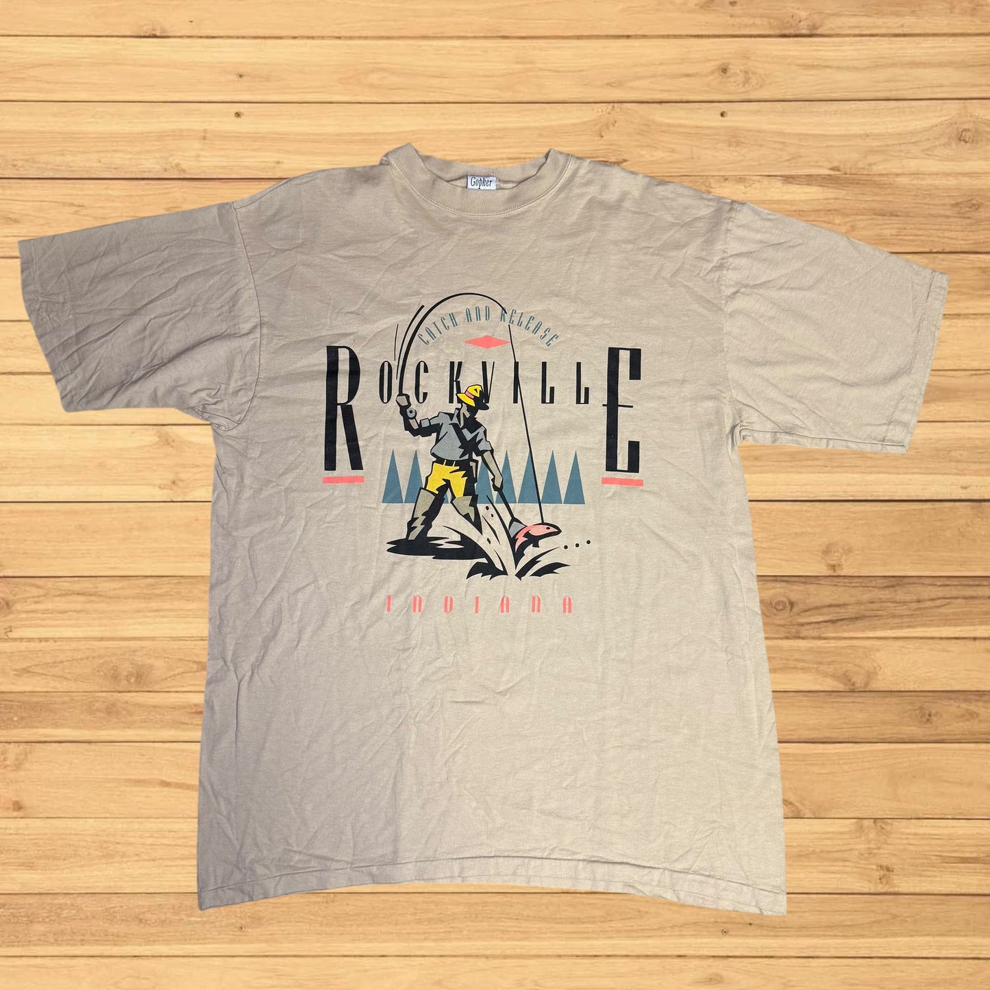 vintage rockville indiana fishing t shirt (xl)