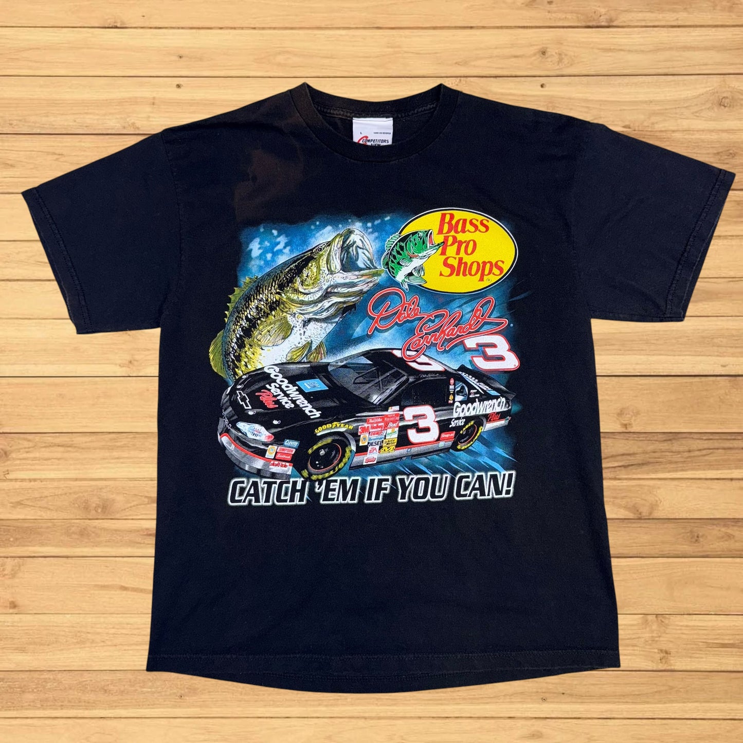 vintage bass pro shops dale earnhardt t shirt racing (L)