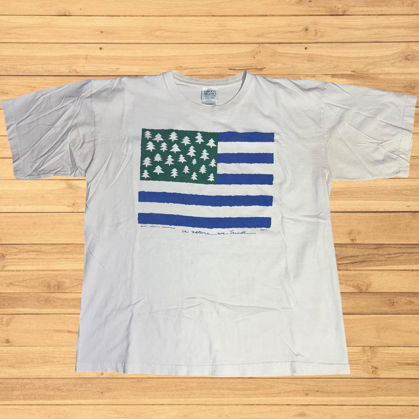 vintage in nature we trust flag t shirt (l/xl