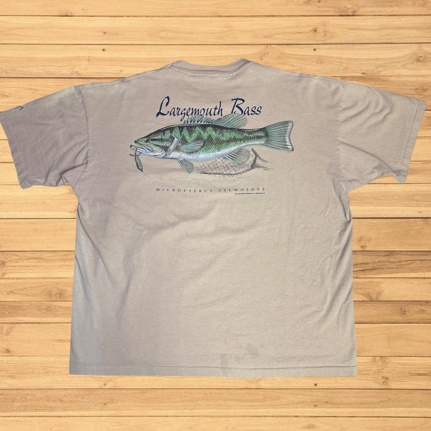 vintage largemouth bass fish t shirt (xl)