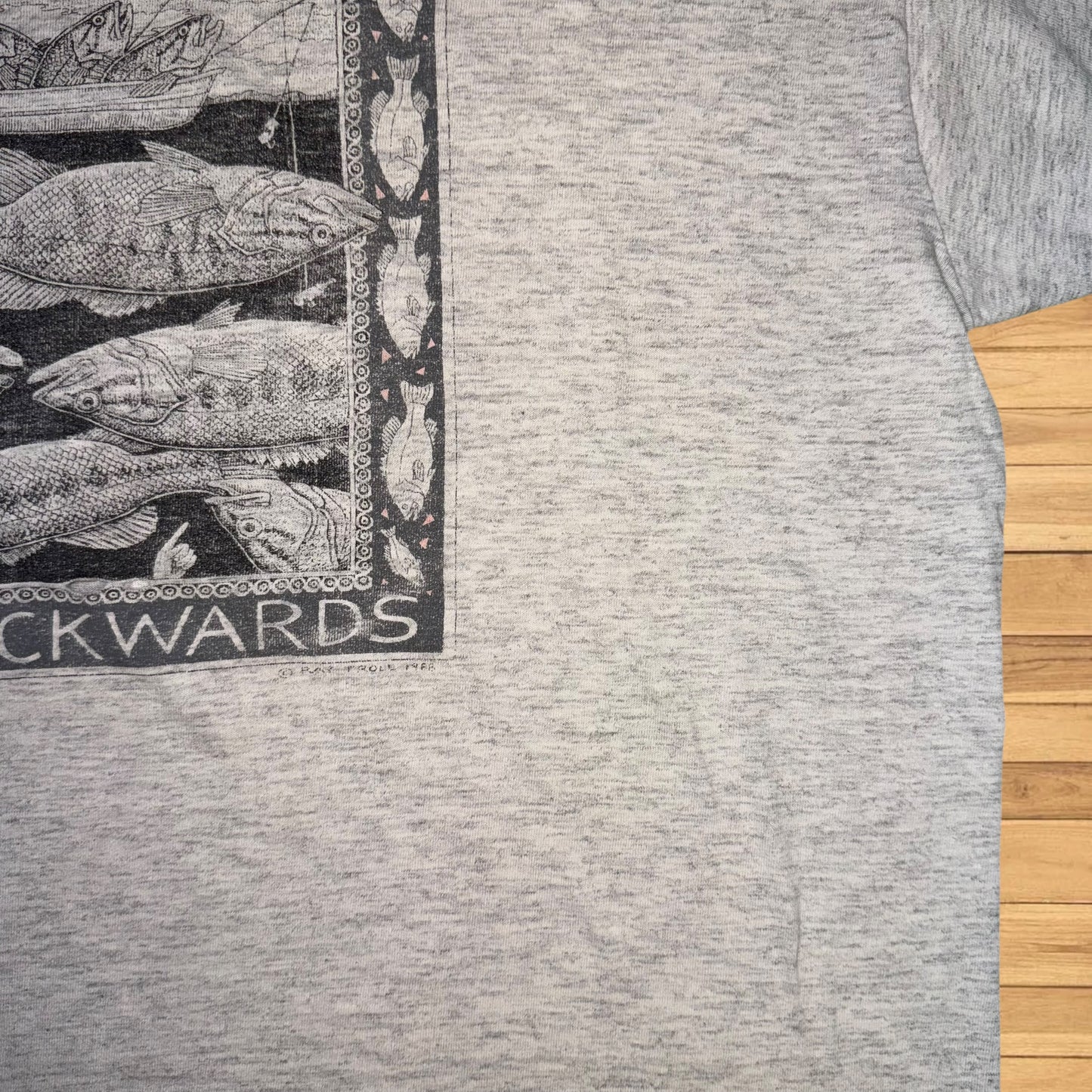 vintage ray troll t shirt bass (L)