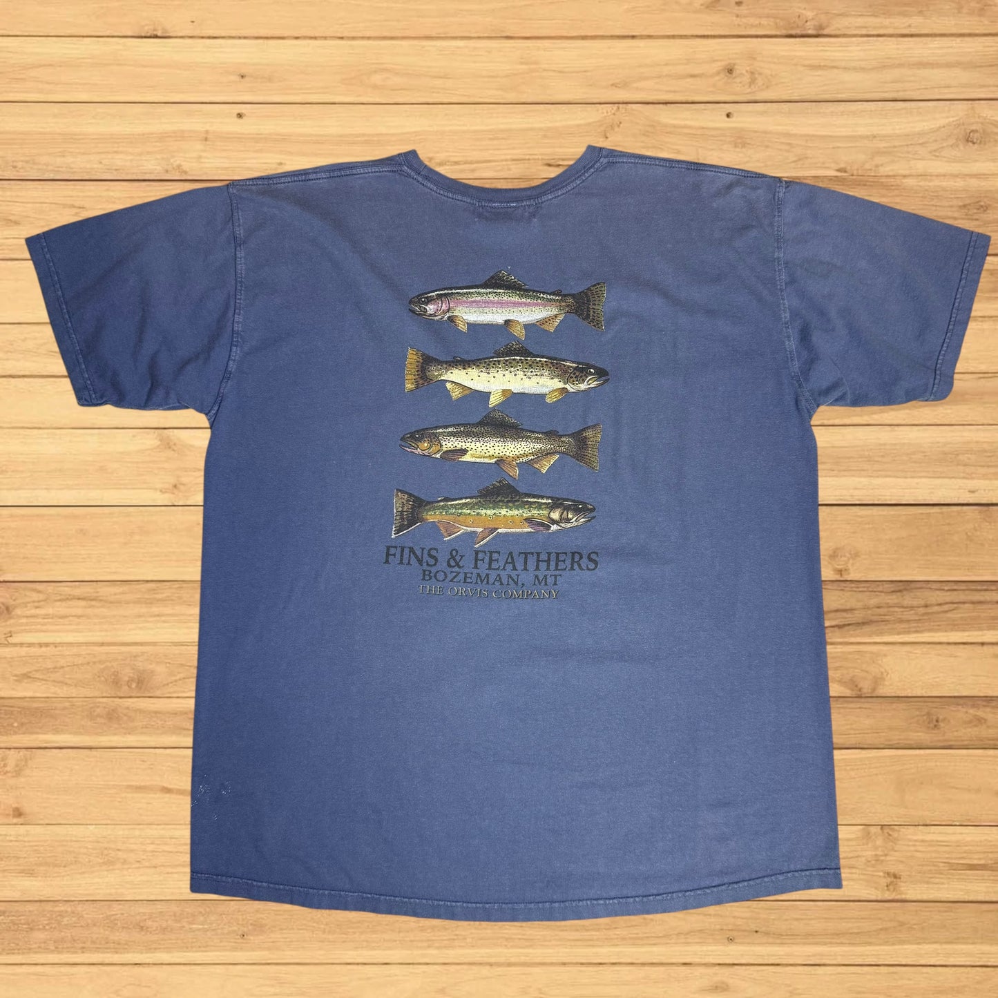 vintage orvis trout bozeman montana t shirt (xl/xxl)