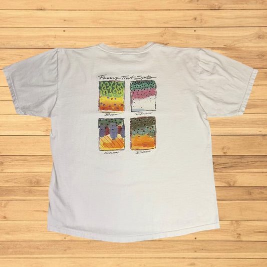 vintage columbia trout spots t shirt (L)