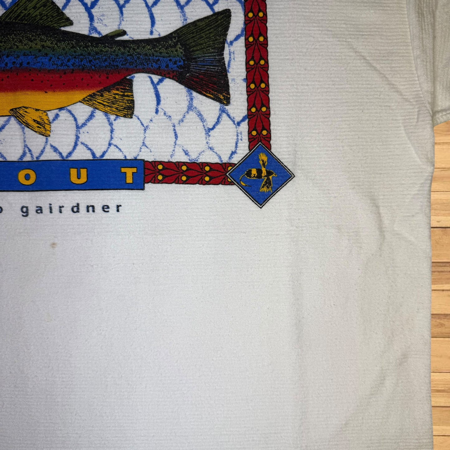 vintage coleman rainbow trout t shirt (large)