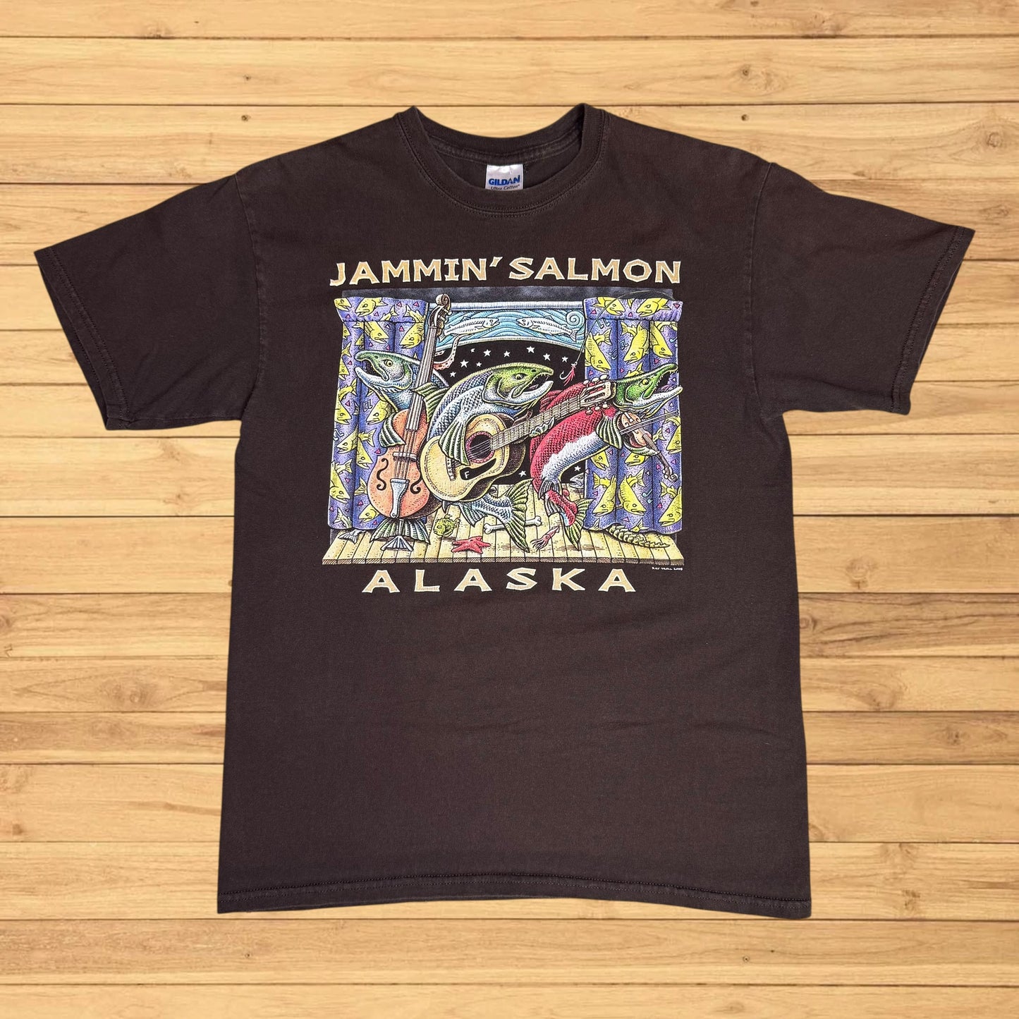vintage ray troll t shirt salmon (M)