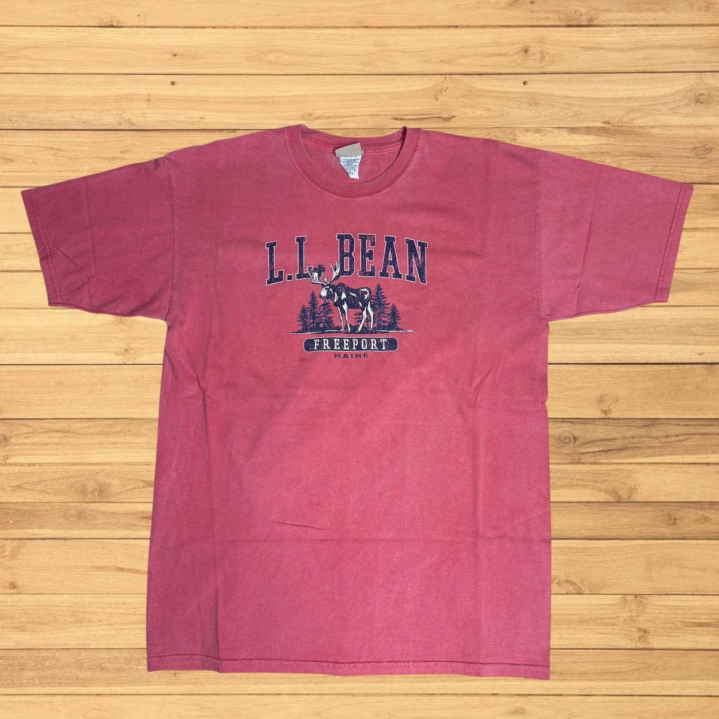 vintage ll bean moose t shirt freeport maine (xl)