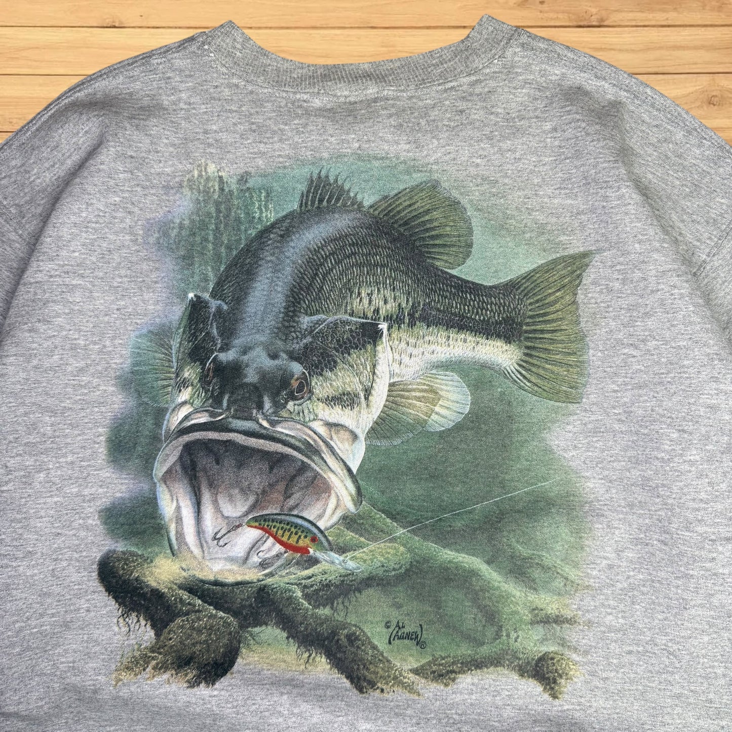 vintage bass al agnew crewneck fishing