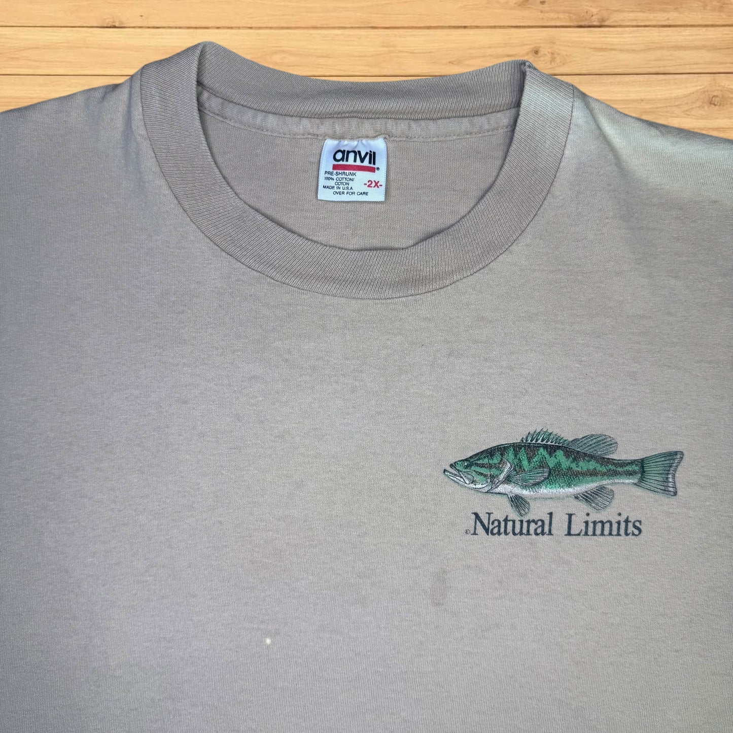 vintage largemouth bass fish t shirt (xl)