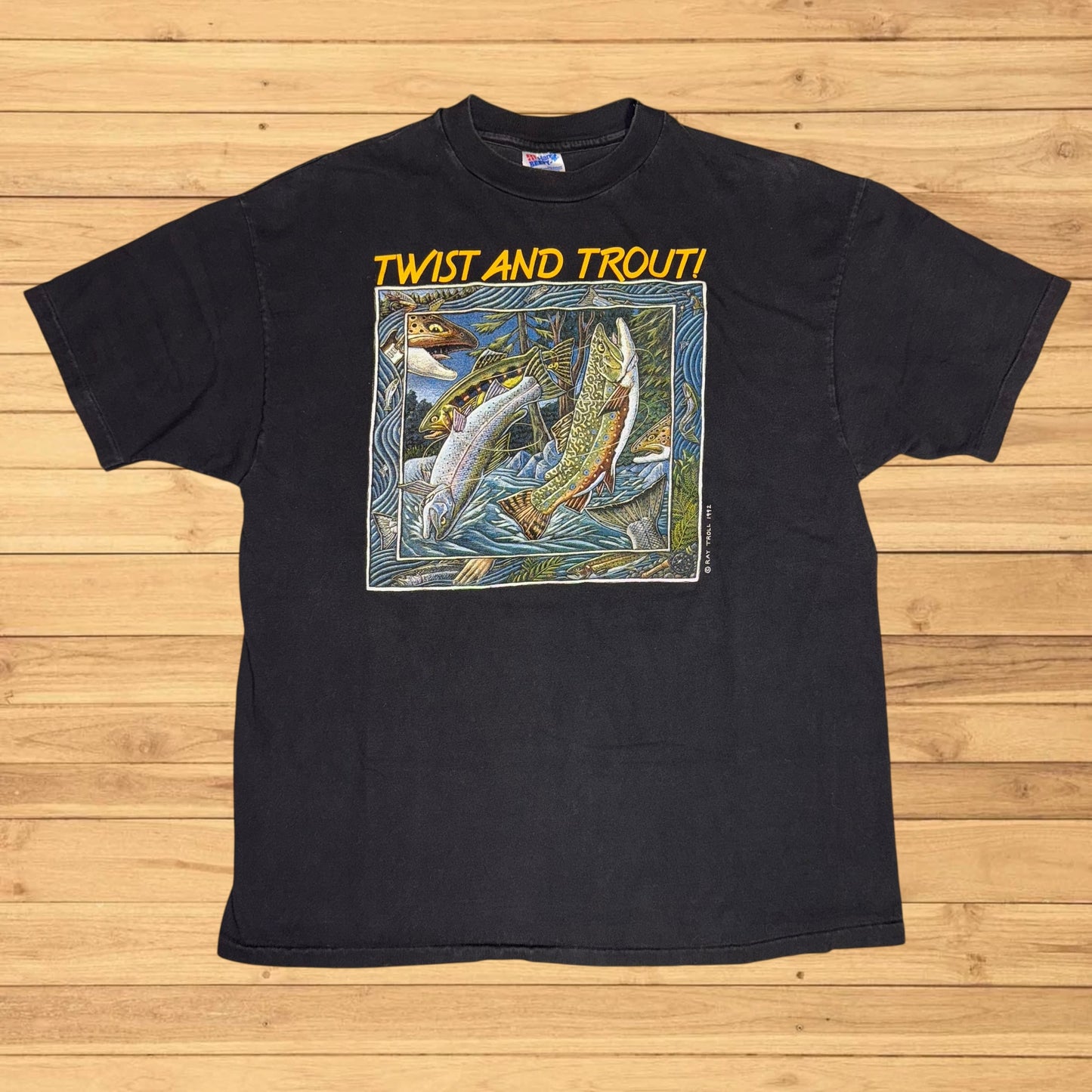 vintage ray troll t shirt trout (XL)