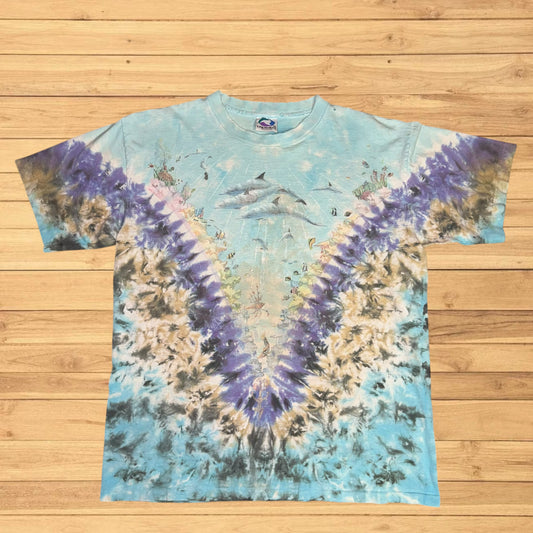 vintage ocean liquid blue shirt