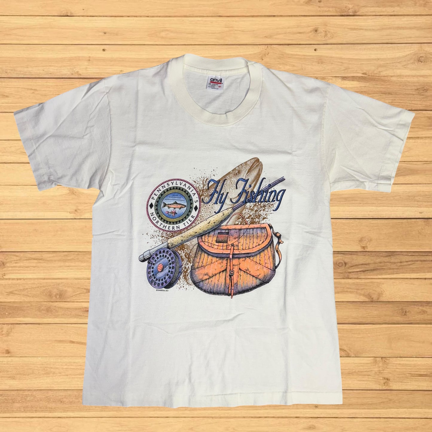 vintage fly fishing pennsylvania t shirt (m)