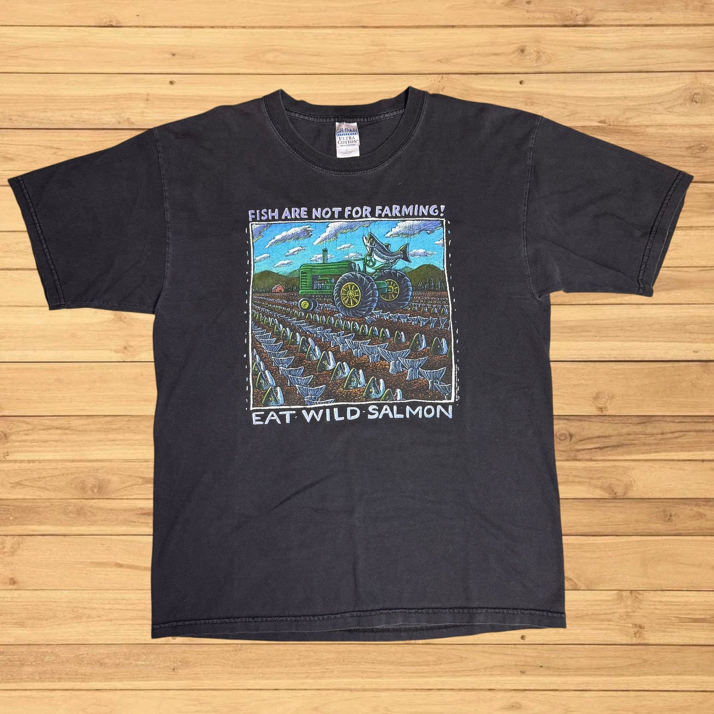 vintage ray troll t shirt salmon (L)