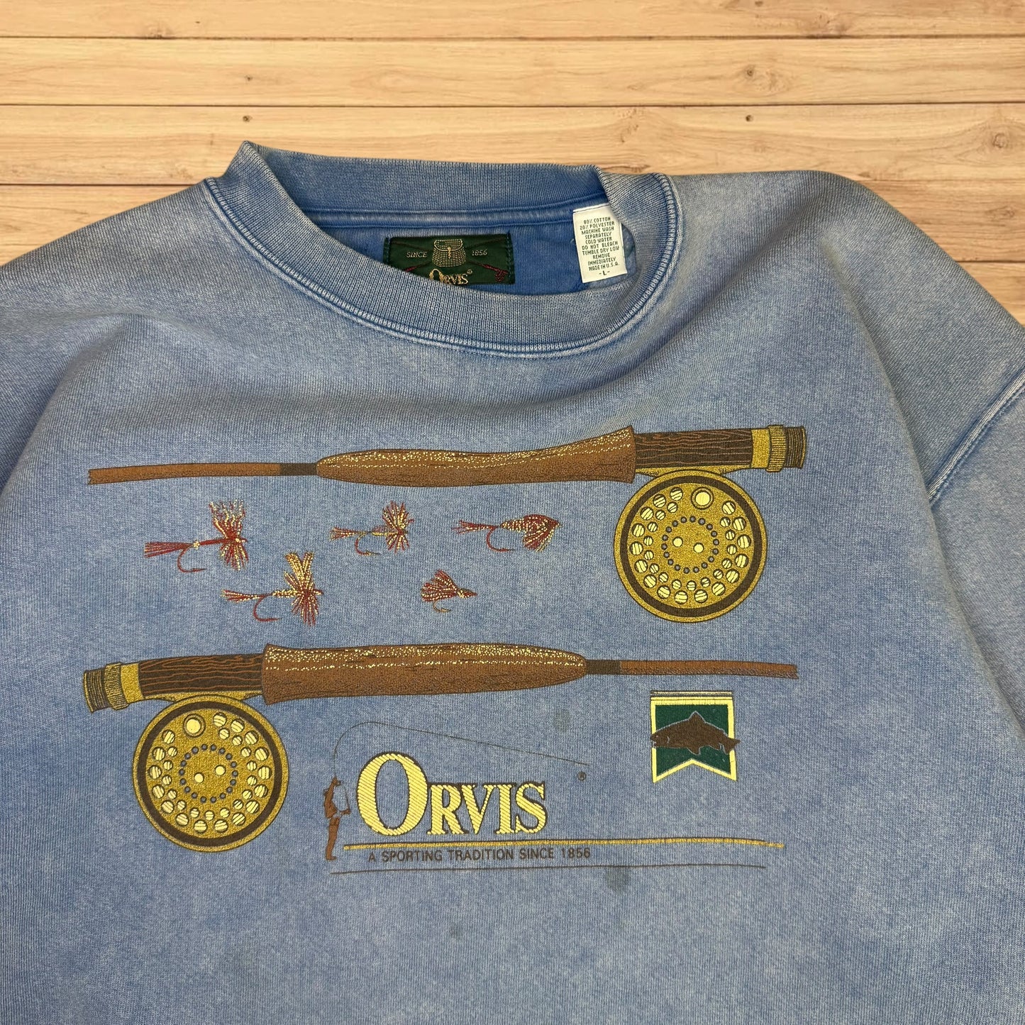 vintage orvis fly fishing crewneck