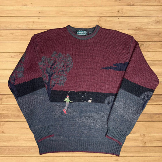 vintage fishing sweater pullover