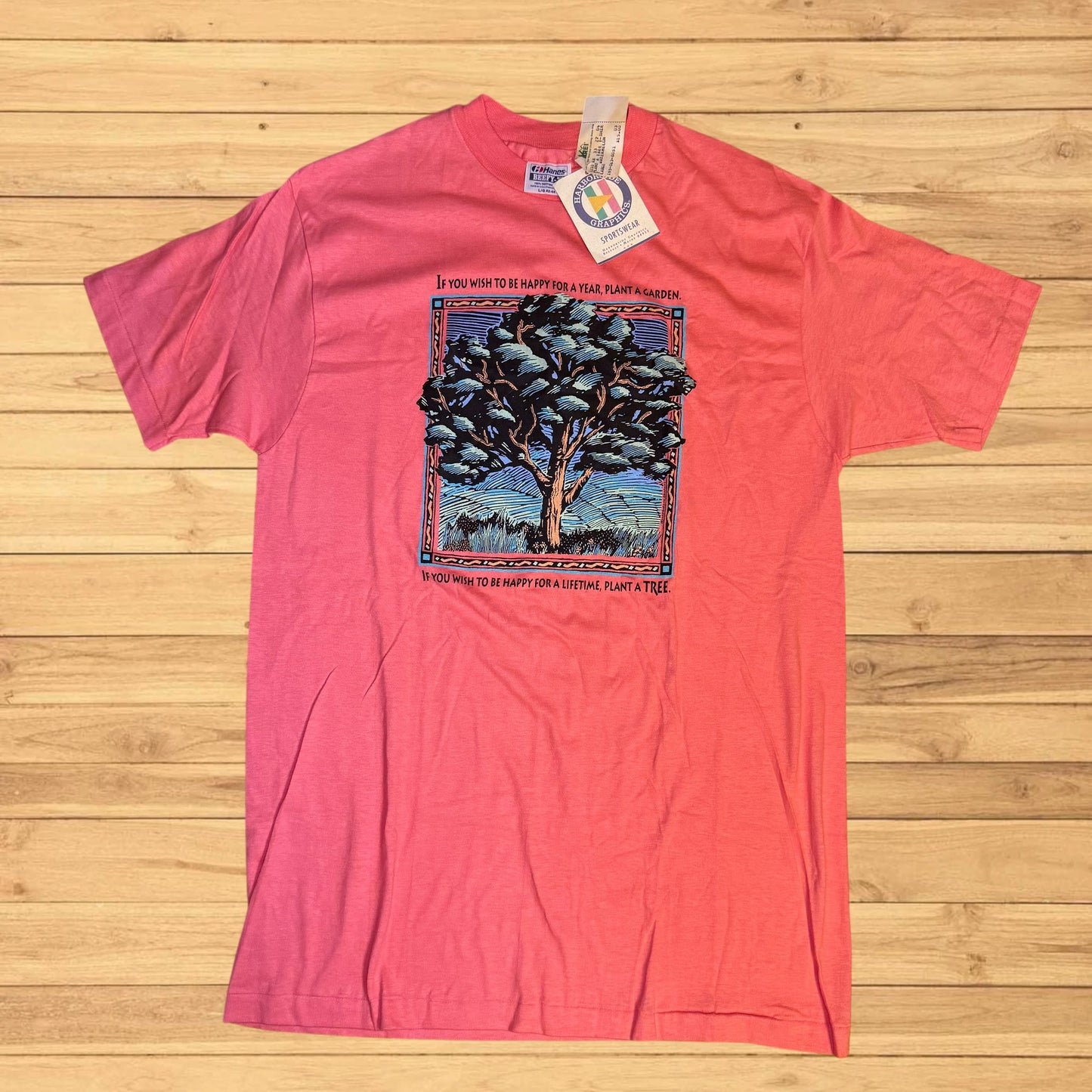vintage rei harborside graphic tee t shirt nwt (large)