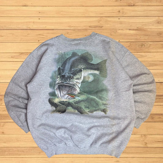 vintage bass al agnew crewneck fishing