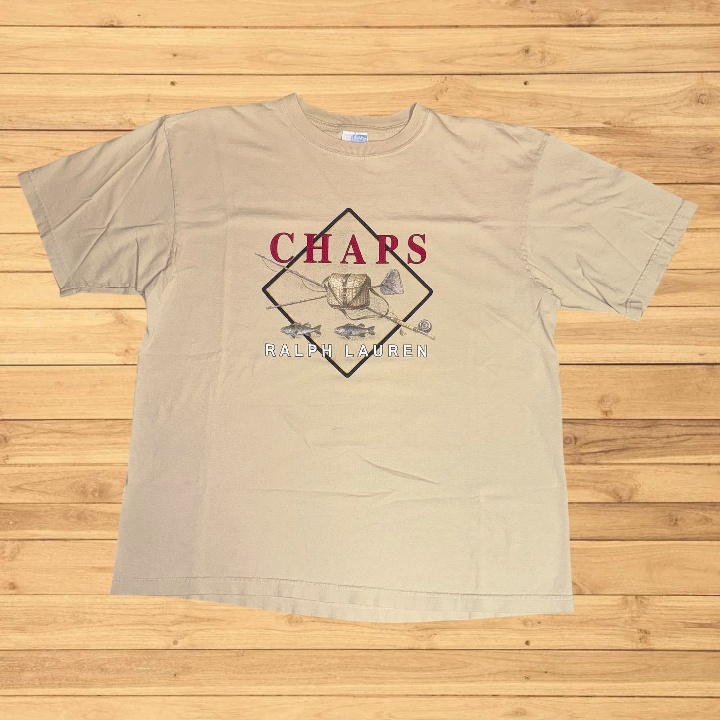 vintage chaps ralph lauren fly fishing t shirt(large)