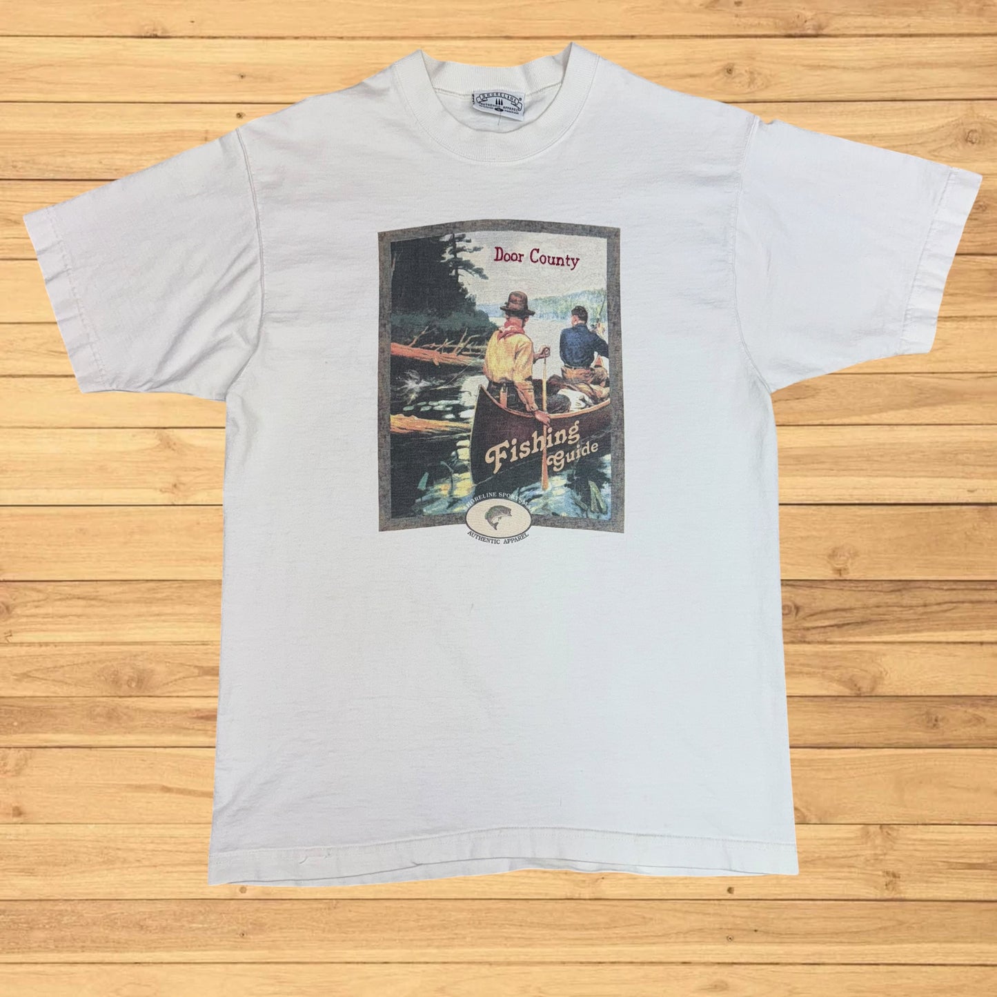 vintage fishing guide door county t shirt (M)