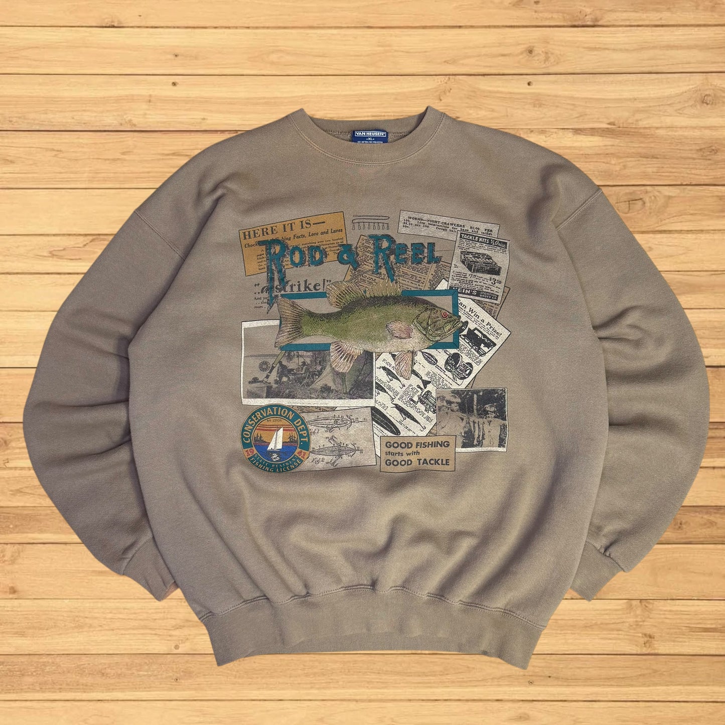 vintage bass fishing crewneck (L)
