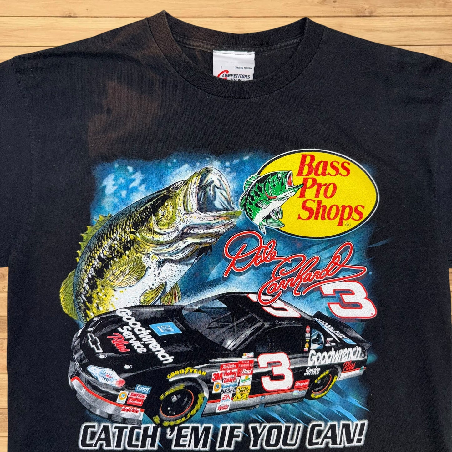 vintage bass pro shops dale earnhardt t shirt racing (L)