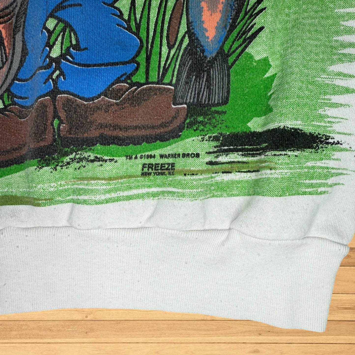 vintage looney tunes gone fishing crewneck all over print