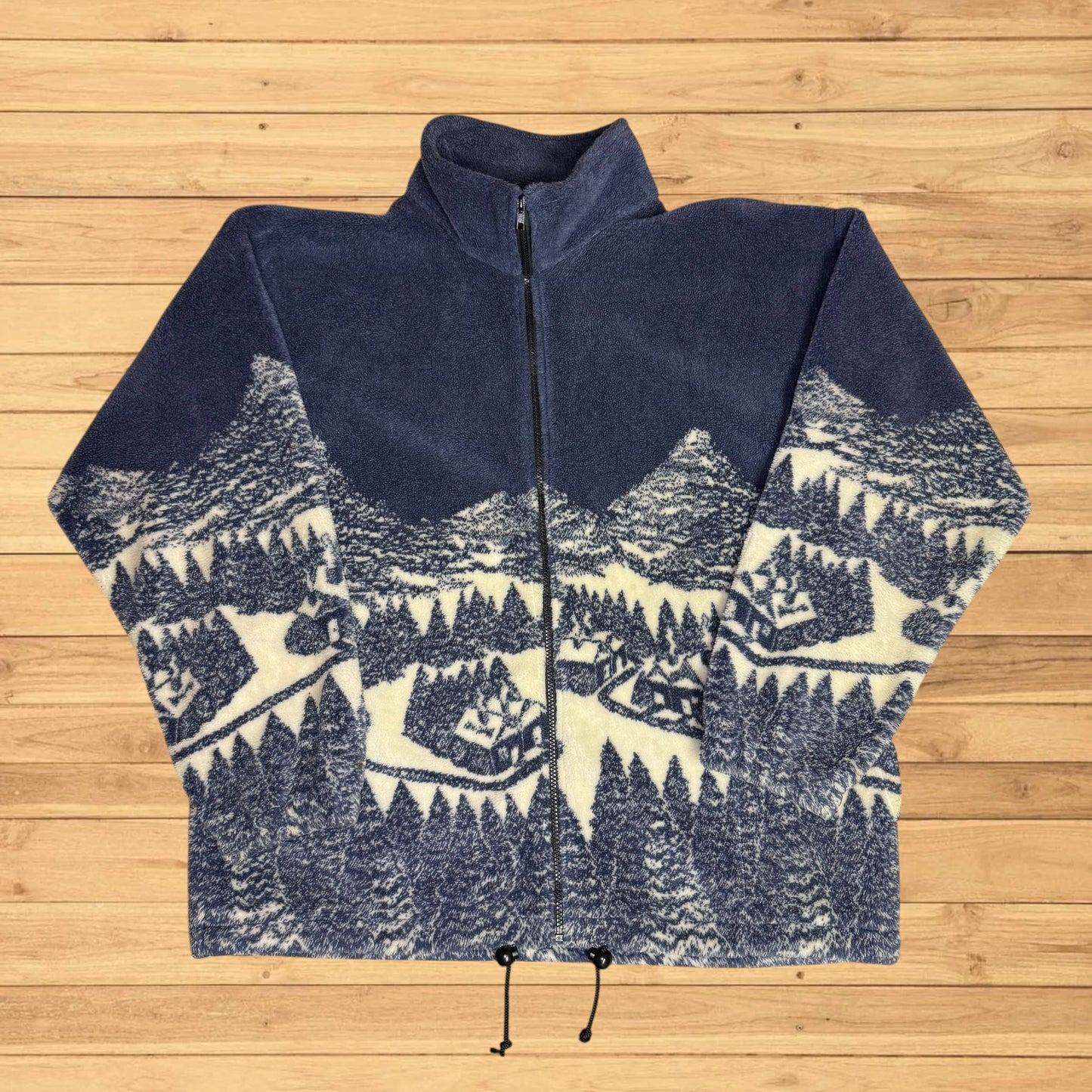 vintage winterland cabin fleece zip up