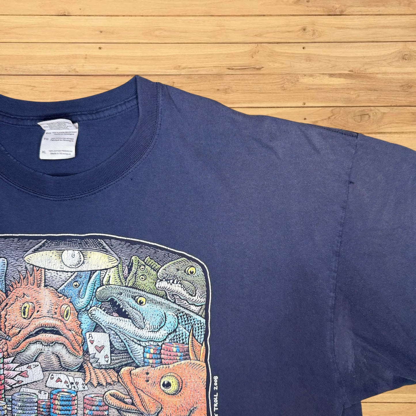 vintage ray troll t shirt fish chips (L/XL)