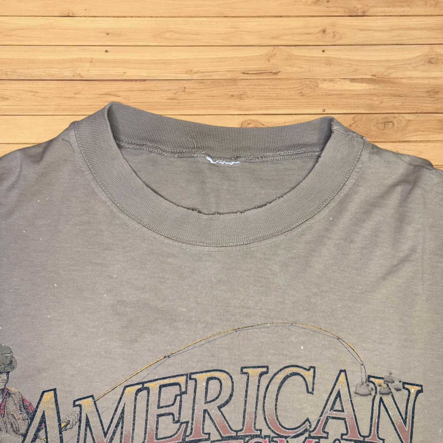 vintage fishing sportsman thrashed t shirt (xl)