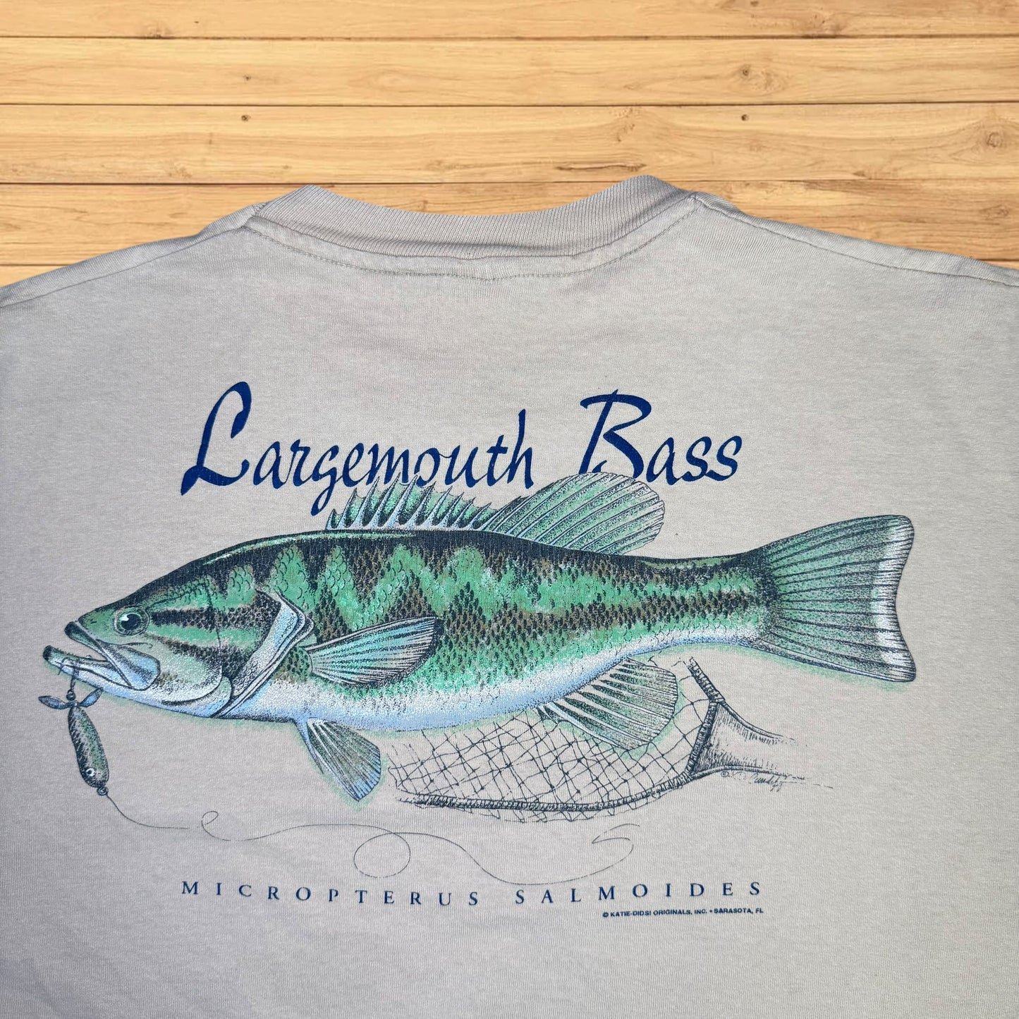 vintage largemouth bass fish t shirt (xl)