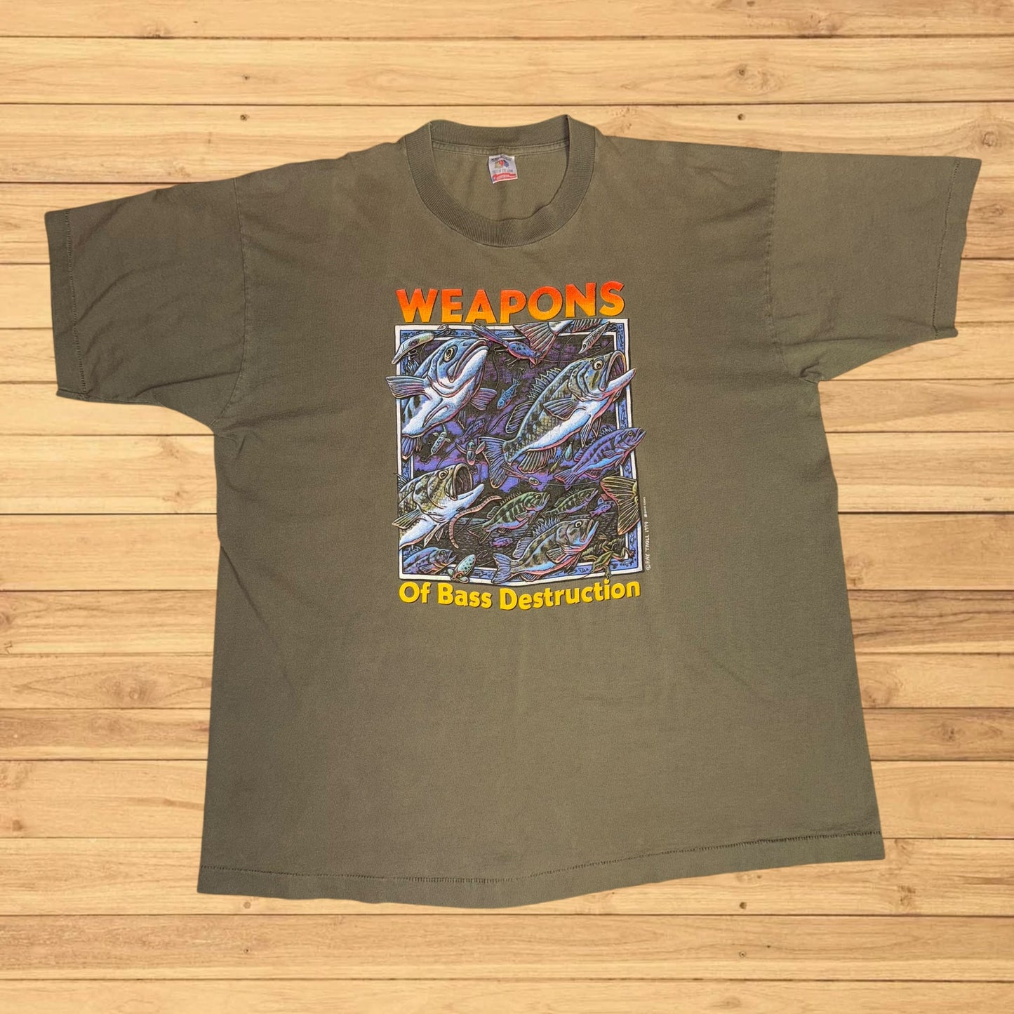 vintage ray troll t shirt bass destruction (XL)