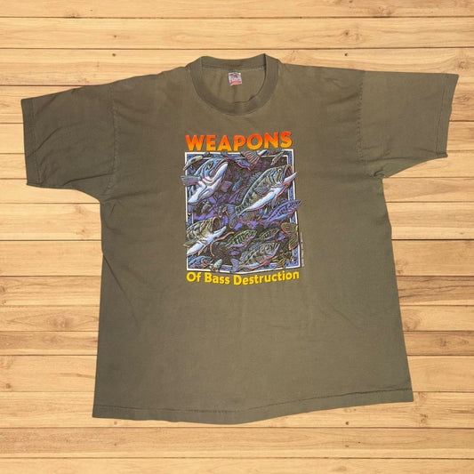 vintage ray troll t shirt bass destruction (XL)