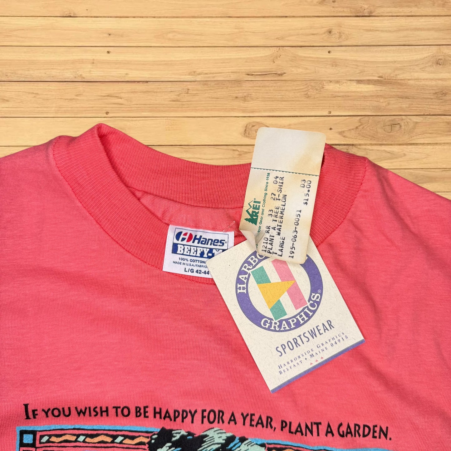 vintage rei harborside graphic tee t shirt nwt (large)