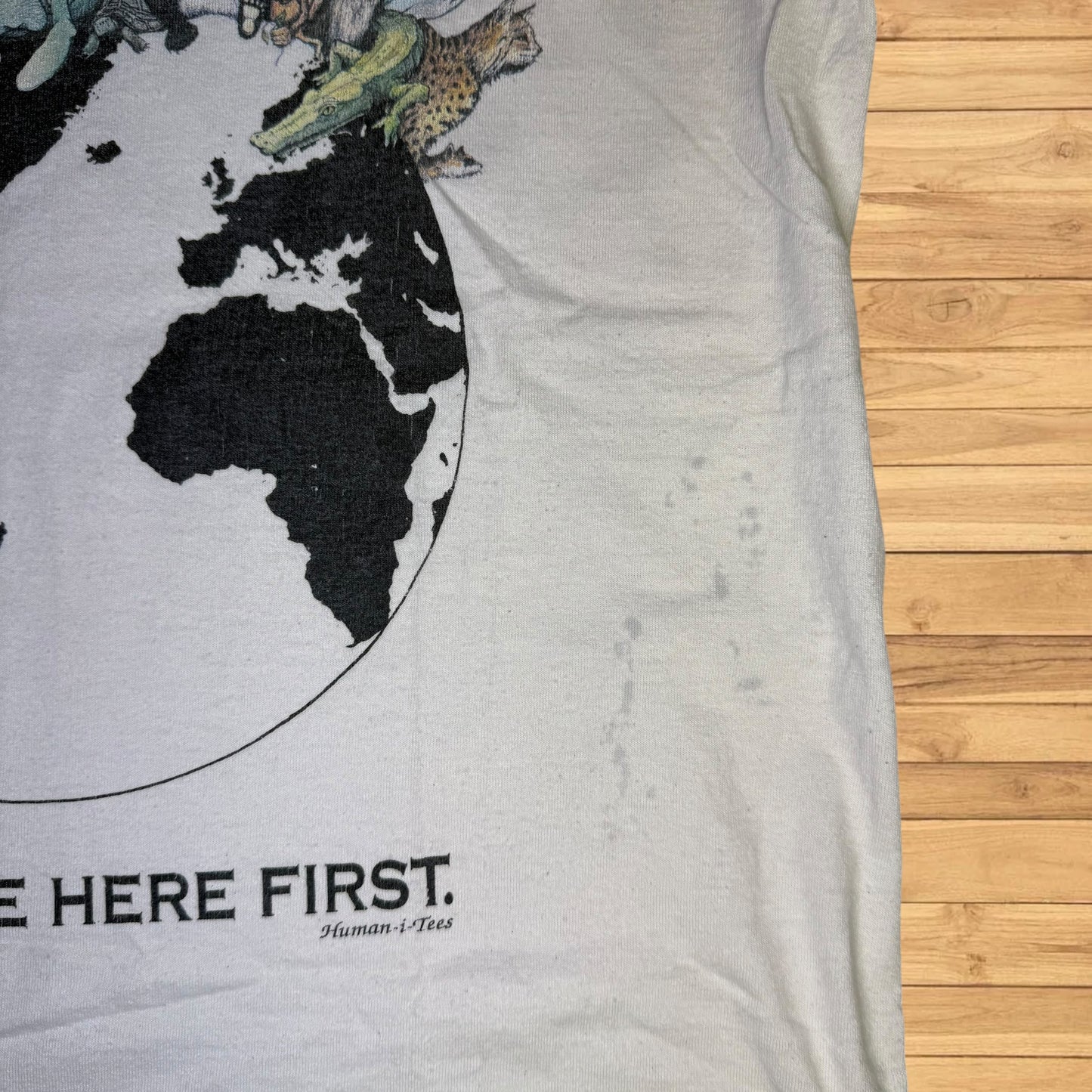 vintage earth they were here first animal t shirt (medium)